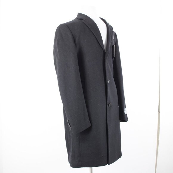 Michael Kors $495 Kavon Sz 42L Black Buttons Lined Wool Nylon Cashmere Coat - Picture 11 of 16